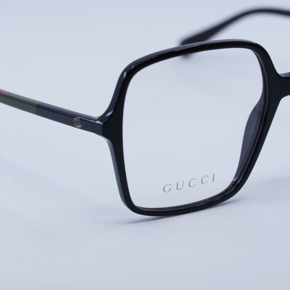 Gucci GG1003O 008 Eyeglasses Shiny Black 53mm Square Frame - Picture 5 of 11